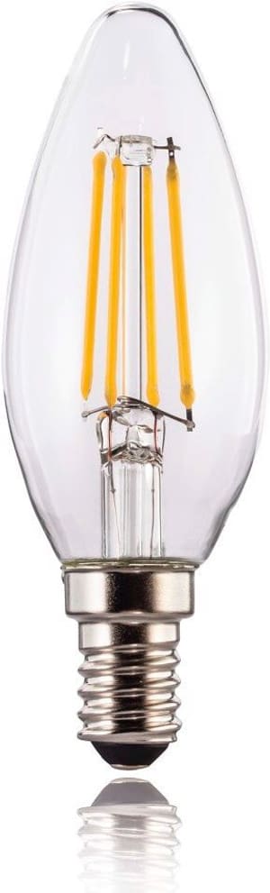 Filament LED, E14, 470lm remplace 40W, lampe bougie, blanc chaud, clair, dimmable
