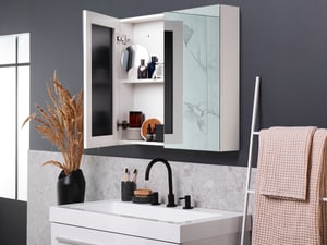 Armadietto da bagno con specchio 80 x 70 cm NAVARRA