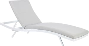 Chaise longue en aluminium gris clair AMELIA
