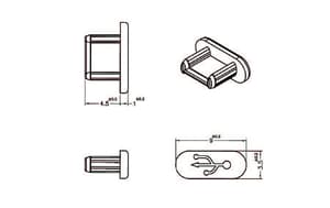 Spina fittizia/copertura antipolvere USB MicroB 10 pezzi Nero