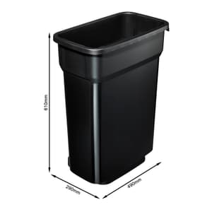 Rotho Pro Geo Premium Contenitore per rifiuti 55l senza coperchio, Plastica (PP) senza BPA, argento/negro