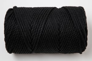 Macrame Rope black, Lalana Knüpfgarn für Makramee Projekte, zum Weben und Knüpfen, Schwarz, 3 mm x ca. 90 m, ca. 330 g, 1 gebündelter Strang