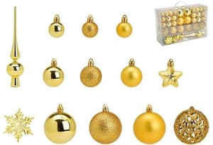 Weihnachtskugeln-Set 111er Ø 3/4/6 cm, gold