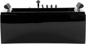 Baignoire balnéo noire 172 cm avec LED MONTEGO