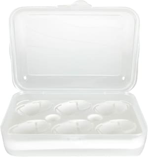 FUN Boîte de transport pour 6 œufs, Plastique (PP) sans BPA, transparent