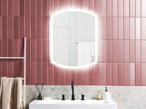 Specchio da parete LED vetro e metallo argento ø 78 cm BEZIERS