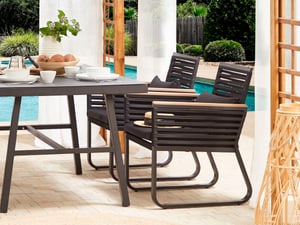 Lot de 2 chaises de jardin noires CANETTO