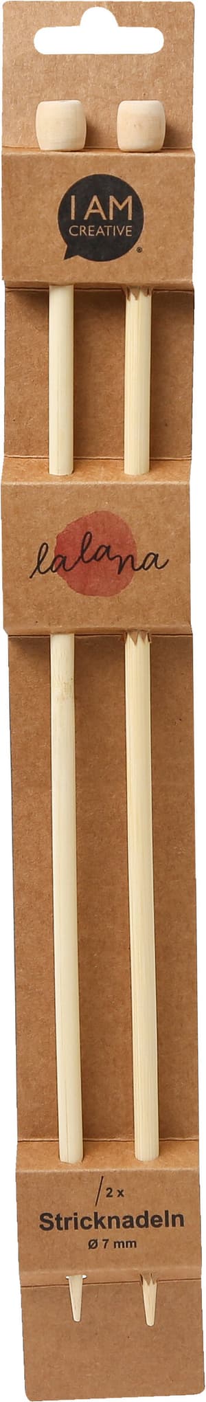 Stricknadeln, Bambus-Stricknadeln für Anfänger und Experten, Natur, ø 7 x 350 mm, 2 Stk.