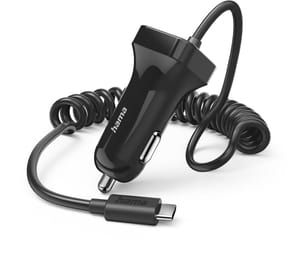 Chargeur pour voiture USB Type-C 12W 1m noir