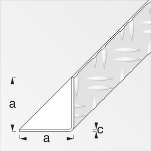 Riffelwinkel-Profil gleichschenklig 41.2 x 41.2 mm blank 1 m