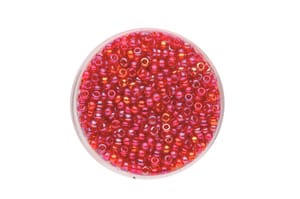 Perle di rocailles arcobaleno 2.6mm 17g rosso