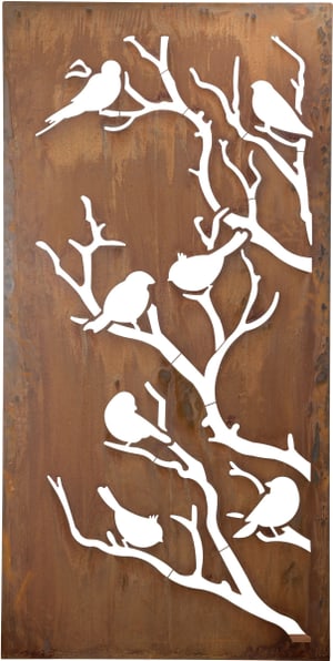 Paravent «Birdie», 200 x 100 cm, rouille