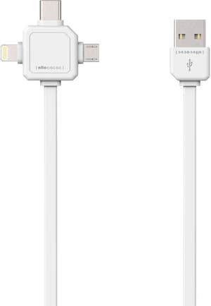 Câble chargeur USB USB A - Micro-USB B/Lightning/USB C 1.5 m