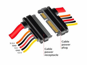 SATA3-Kabel 3.3/5/12Volt Verlängerung 30 cm