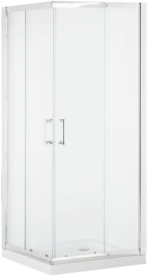 Box doccia in vetro temperato struttura argento 90 x 90 x 185 cm TELA