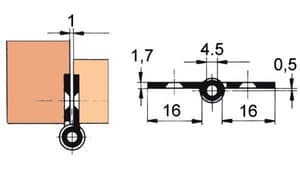 Charniéres pour meubles FS, diamètre des noeuds 8 mm