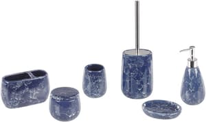 Badezimmer Set 6-teilig Keramik blau ANTUCO