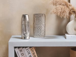 Vase à fleurs en métal 32 cm argenté CARAL
