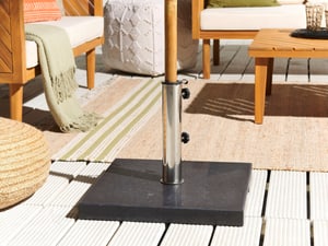 Sonnenschirmständer Granit / Edelstahl schwarz 45 x 45 cm CANZO
