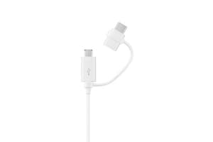 Combo Cable USB-C / microUSB blanc