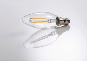 LED-Filament, E14, 250lm ersetzt 25W, Kerzenlampe, Warmweiß, Klar