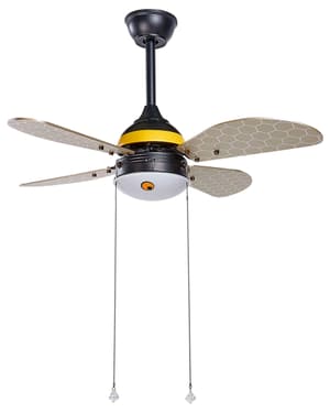 Ventilateur de plafond noir et jaune avec lampe DOLORES