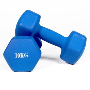 Haltères revêtement Néoprène musculation et fitness (Lot de 2) | 2 x 10 KG