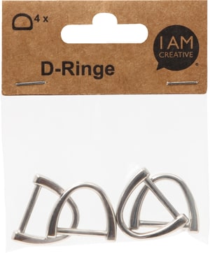 D Ring, Halbringe geschlossen aus Metall zum gestalten von Dekorationen, Schlüsselringen, Gurten & Rucksäcken, Silber, 28 x 25 mm, 4 Stk.