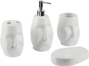 Lot de 4 accessoires de salle de bain en céramique blanche BARINAS
