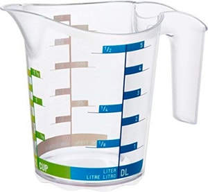 DOMINO Kleiner Messbecher 0.5l mit Skala, Kunststoff (PP) BPA-frei, transparent