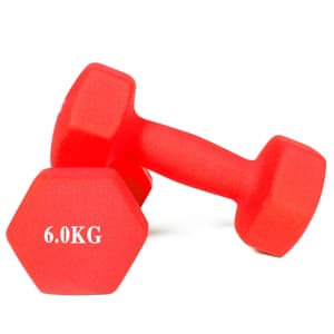 Haltères revêtement Néoprène musculation et fitness (Lot de 2) | 2 x 6 KG