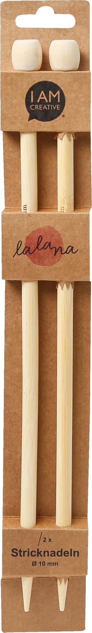 Stricknadeln, Bambus-Stricknadeln für Anfänger und Experten, Natur, ø 10 x 350 mm, 2 Stk.