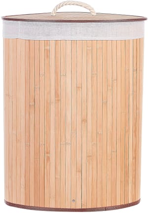 Cesta legno di bambù chiaro e bianco 60 cm MATARA