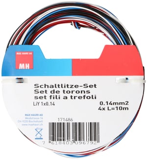 Schaltlitze-Set 0.14mm2 4x 10m bl, rt, sz, ws