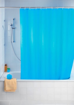 Tenda doccia tinta unita antimuffa azzurro