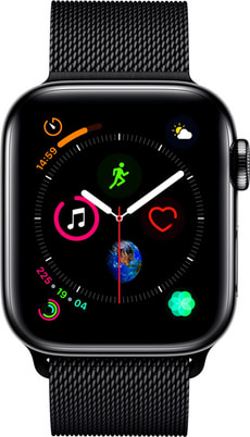 Watch Serie 4 40mm GPS+Cellular black Stainless Steel Black Milanese Loop