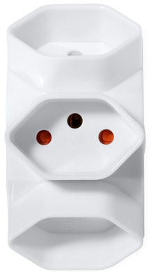 Abzweigstecker 3x - Weiss