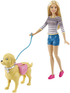 Barbie a spasso coi cuccioli