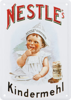 Werbe-Blechschild Nestlé Kindermehl