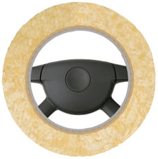 Lenkradbezug Lammfell beige