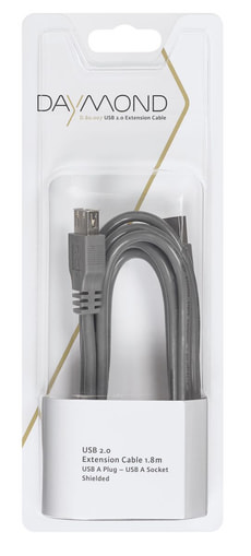 USB 2.0 1.8m grau