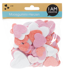 Moosgummi Glitterherz