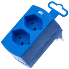Abzweigstecker 2 x T13 blau