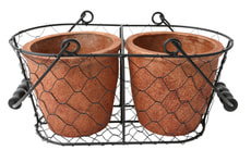 WIRE CLAY POT, 2 PCS