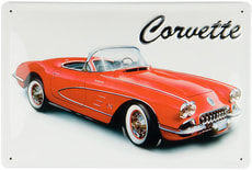 Werbe-Blechschild Corvette