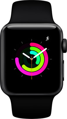 Watch Series 3 GPS 38mm Space Grey Aluminium Case Black Sport Band
