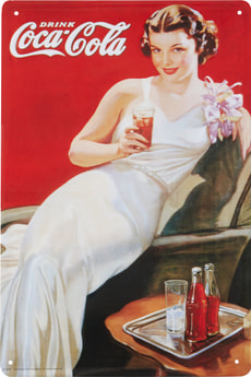 Werbe-Blechschild Drink Coca Cola