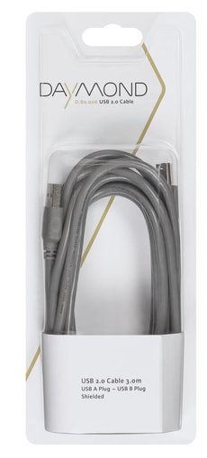 USB 2.0 3m grau