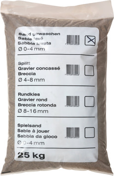 Sand gewaschen, 25 kg