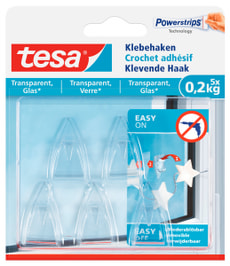 Klebehaken transparent, Glas, 0.2 kg